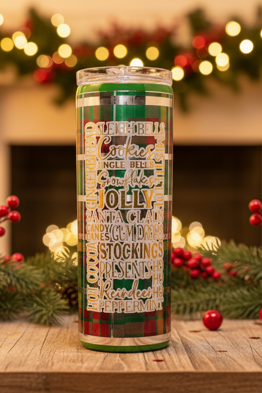 Christmas Words 20-ounce Skinny Tumbler