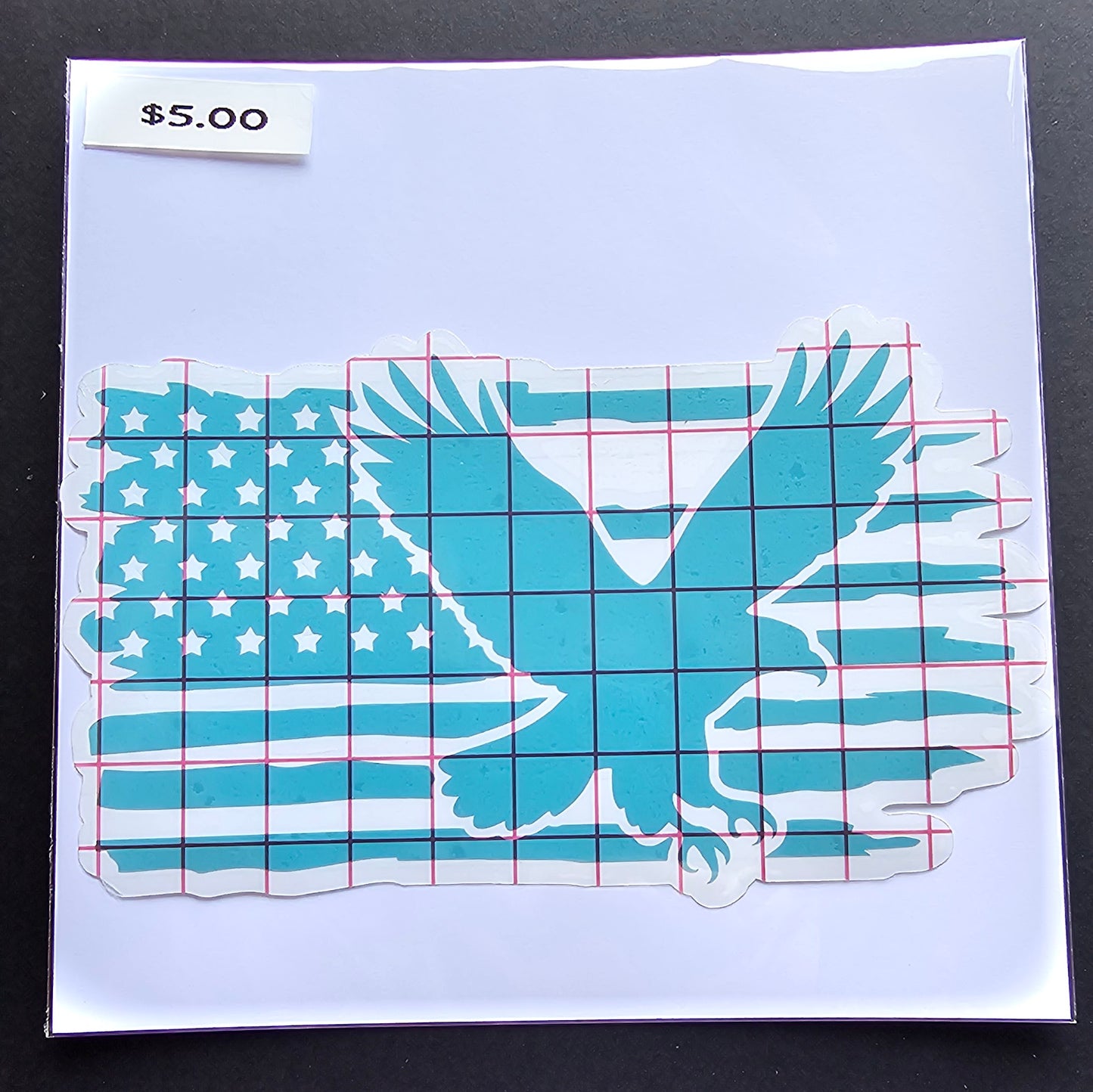 Distressed American Flag with Eagle Decal