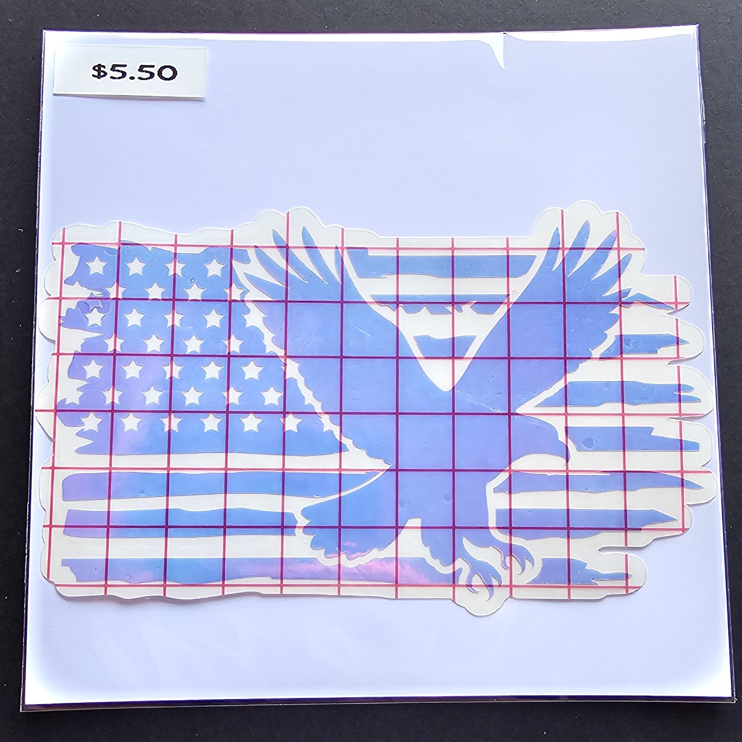 Distressed American Flag with Eagle Decal
