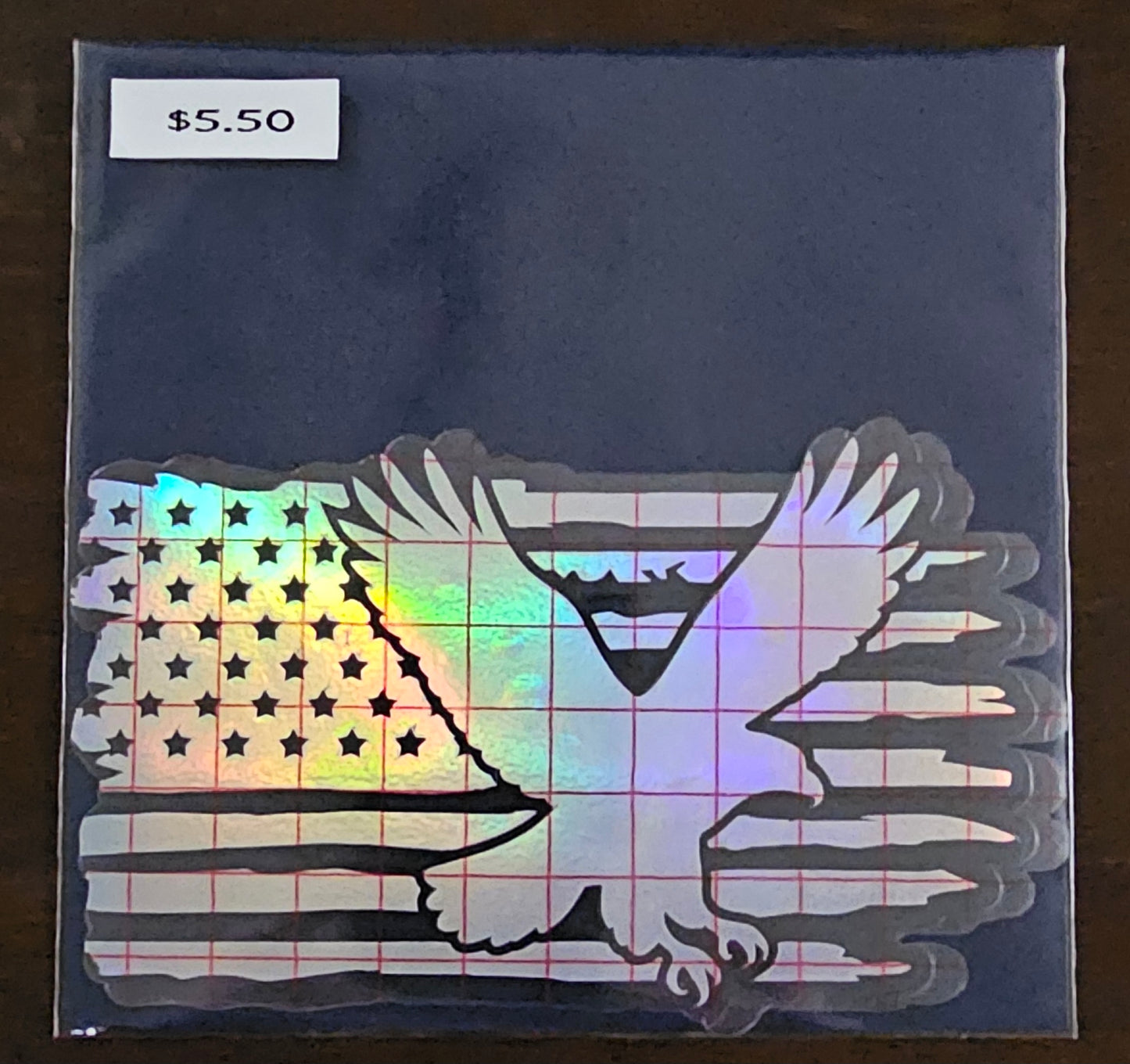 Distressed American Flag with Eagle Decal
