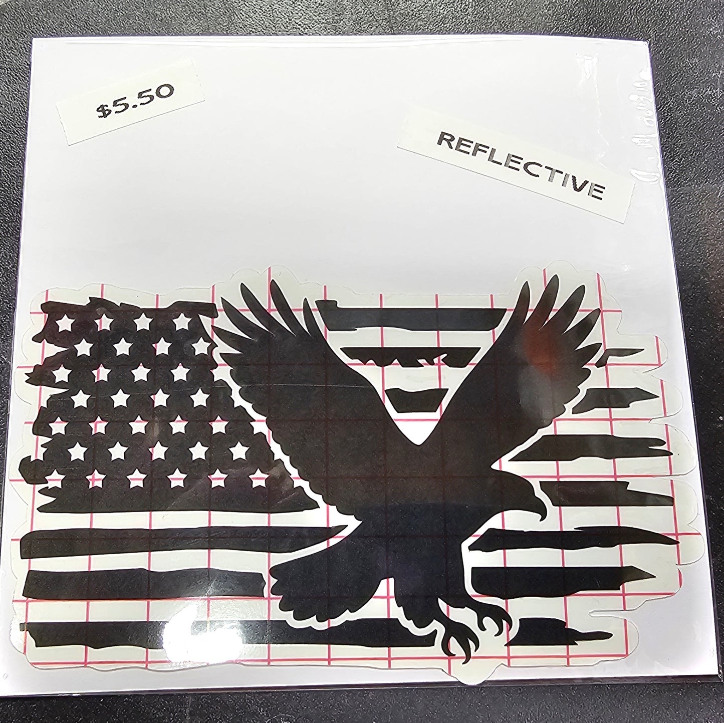 Distressed American Flag with Eagle Decal