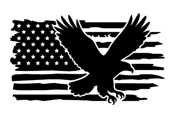 Distressed American Flag with Eagle Decal