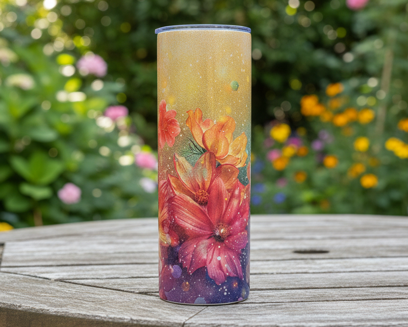 Flower Glitter 20oz. Tumbler
