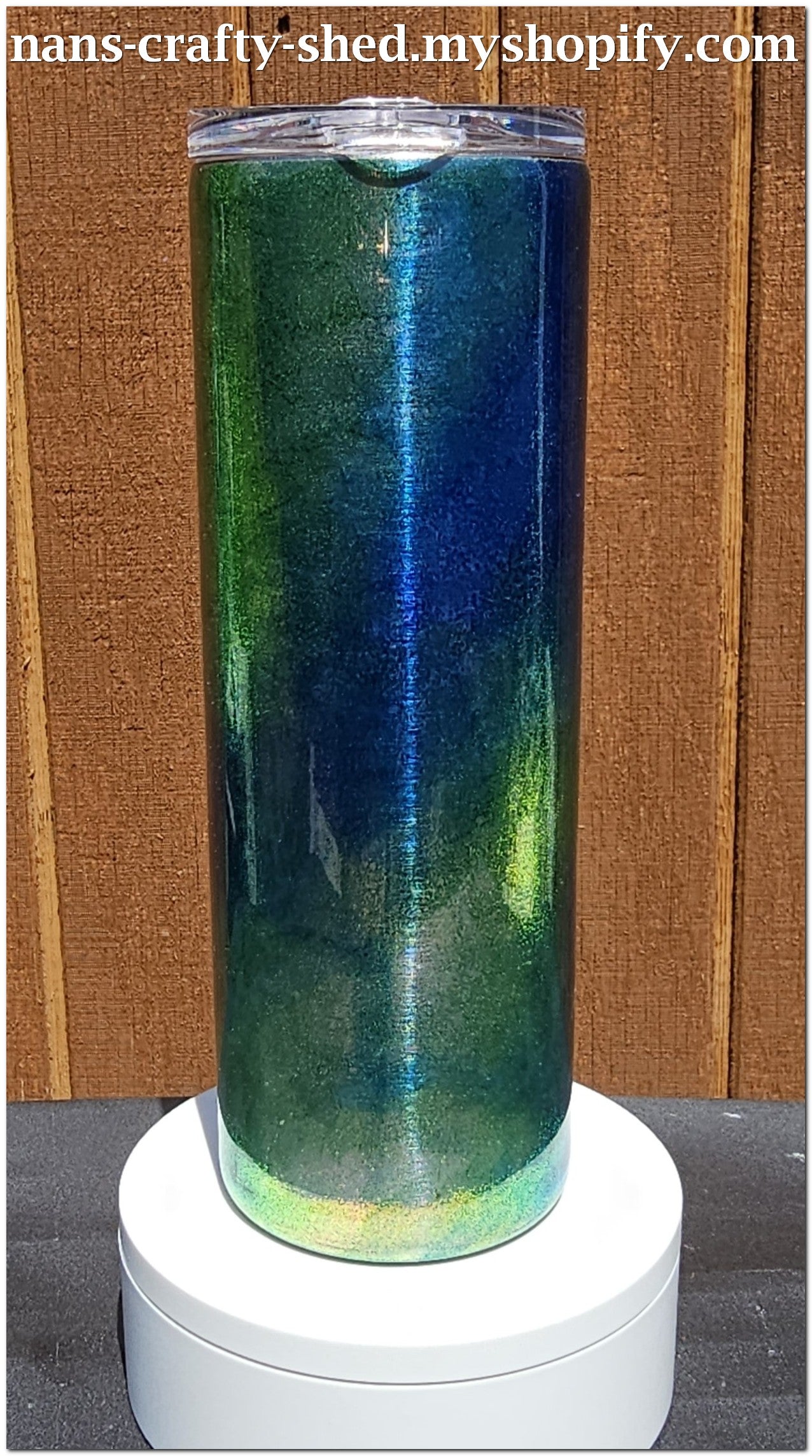 Green and Blue Swirls 20-ounce Skinny Tumbler