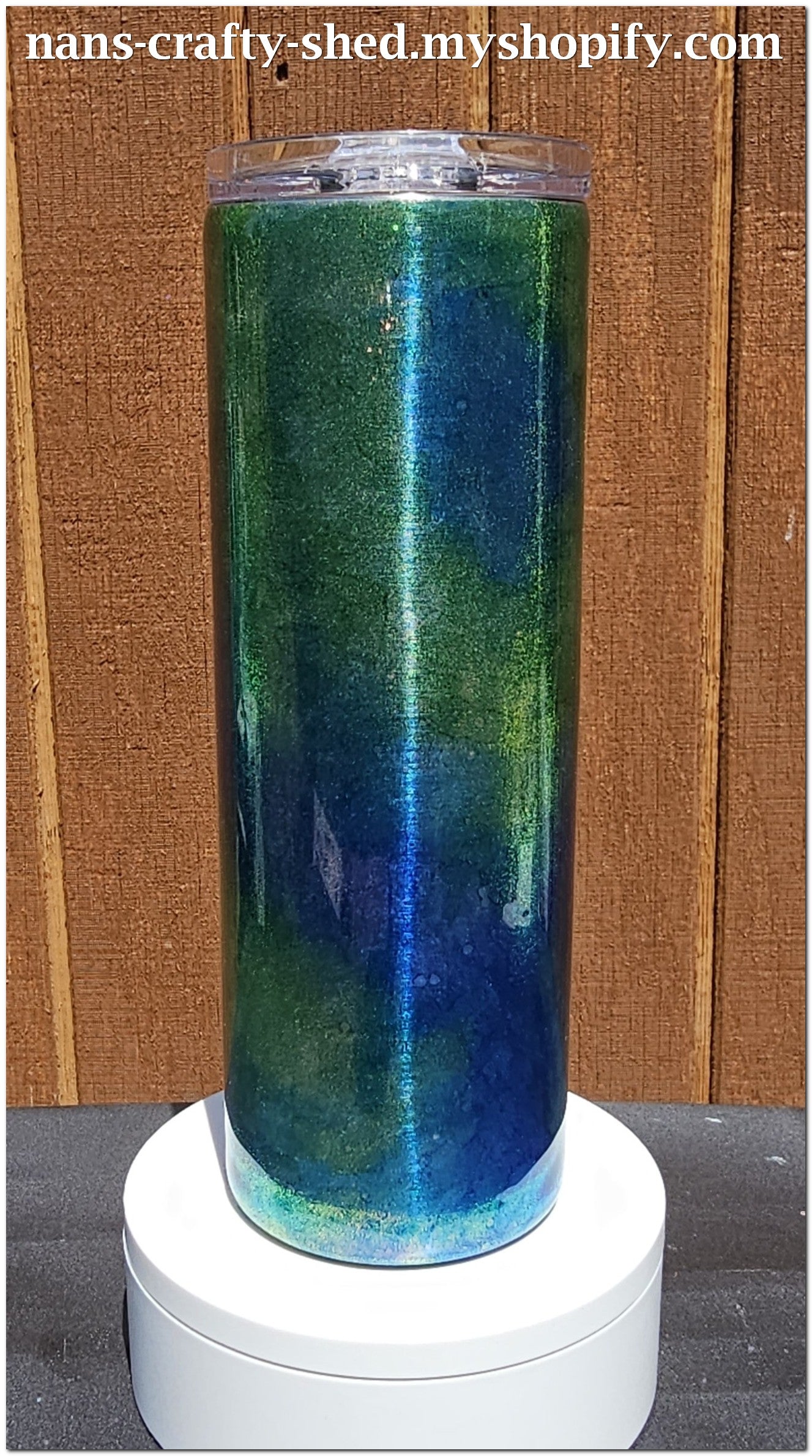 Green and Blue Swirls 20-ounce Skinny Tumbler