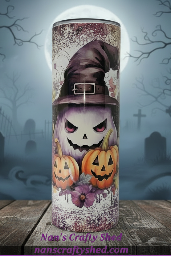 Halloween Ghost with Jack-O-Lanterns Tumbler