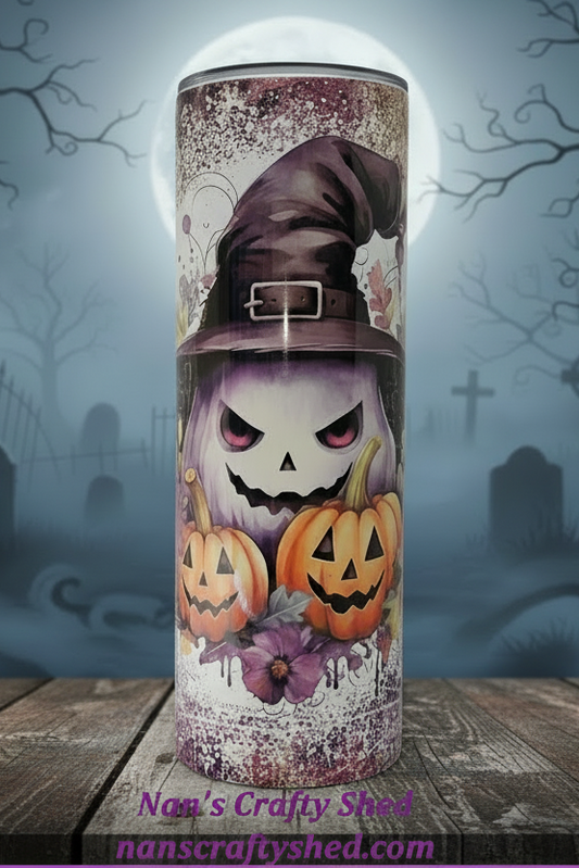 Halloween Ghost with Jack-O-Lanterns Tumbler