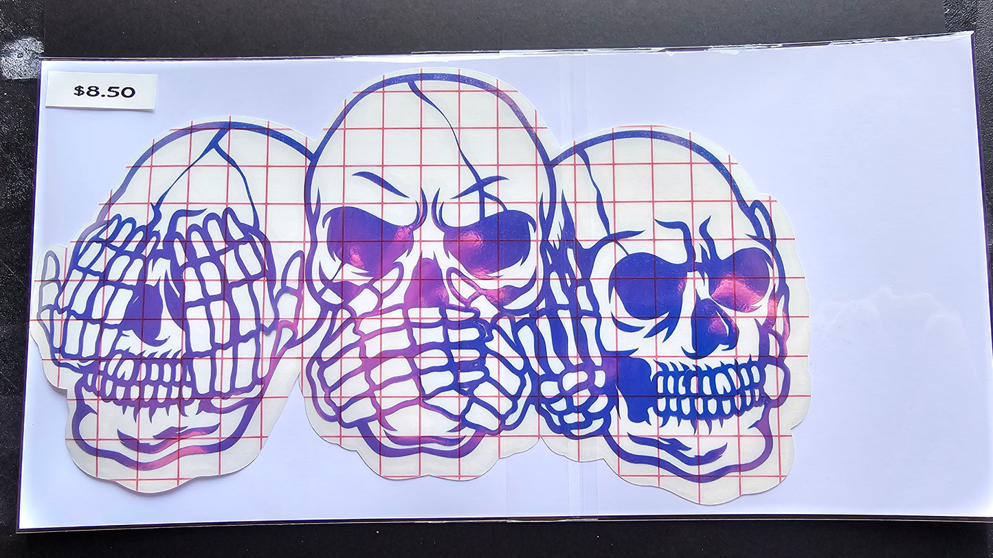 Skulls - See No, Speak No, Hear No Decal