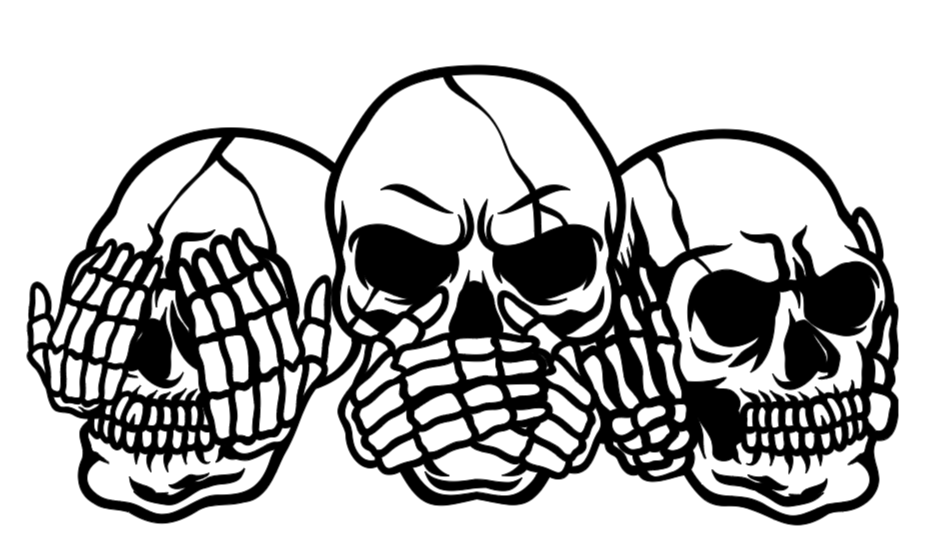Skulls - See No, Speak No, Hear No Decal