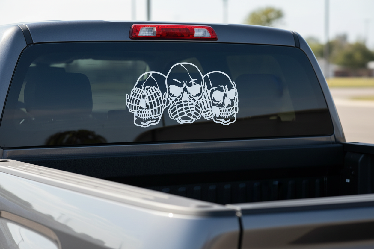 Skulls - See No, Speak No, Hear No Decal