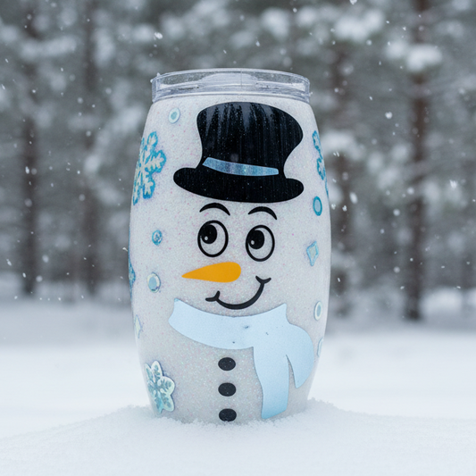 15-ounce Sparkly Snowman with Light Blue Scarf