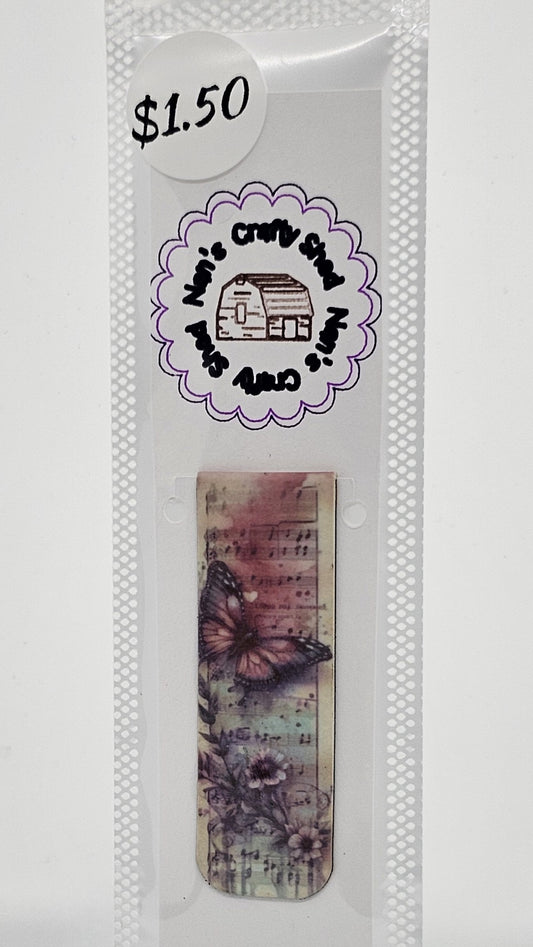 Butterflies and Music Notes Magnetic Bookmark
