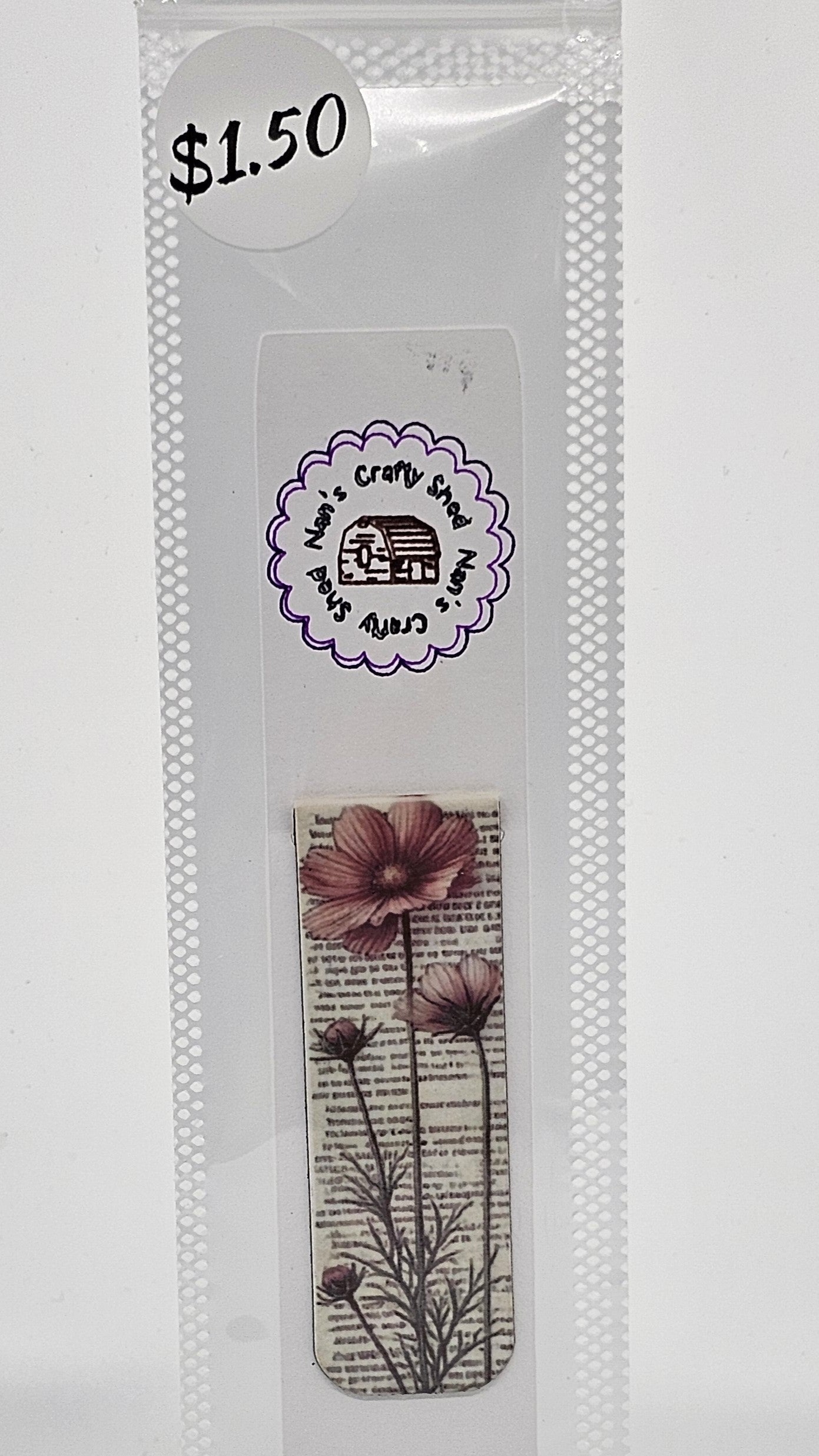 Pink Flowers and a Page Magnetic Bookmark