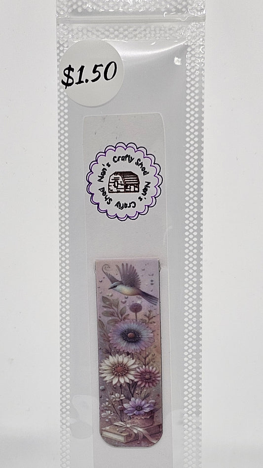 Hummingbird and Flowers Magnetic Bookmark