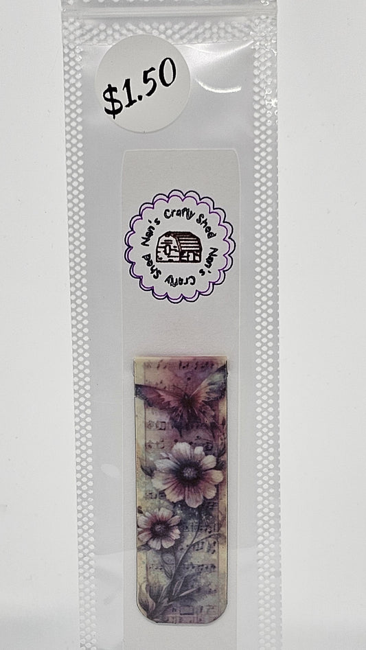 Butterflies, Flowers and Music Notes Magnetic Bookmark