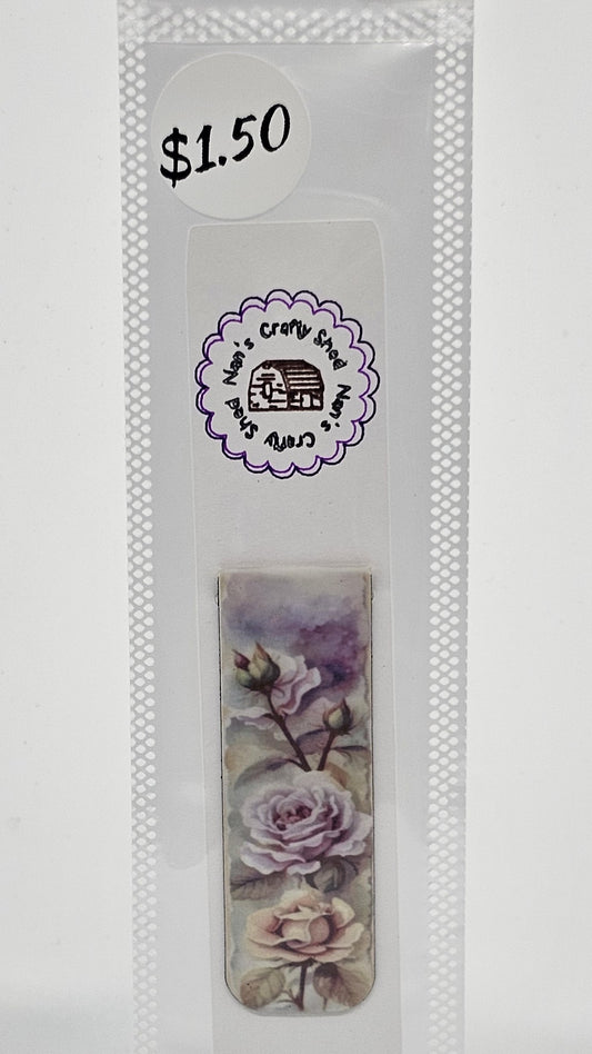 Purple and Yellow Roses Magnetic Bookmark