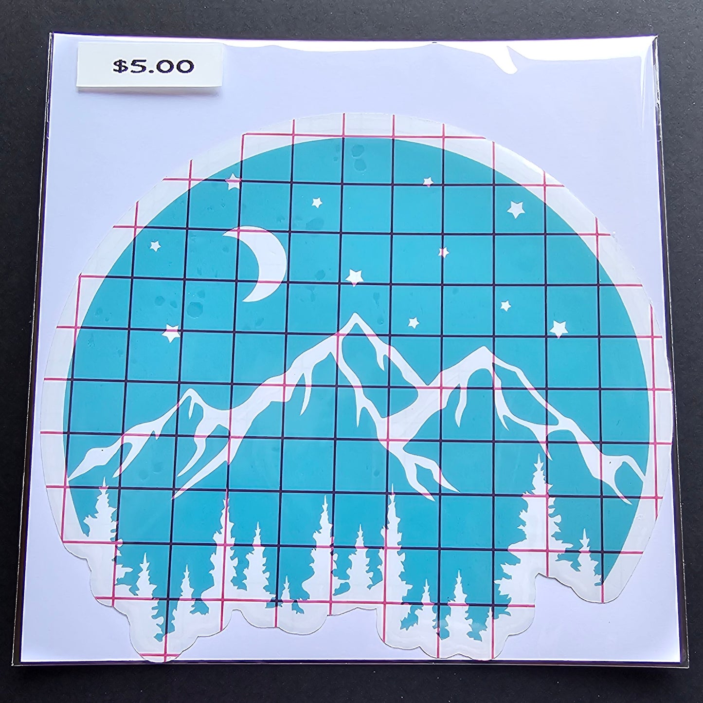 Round Mountain Scene Decal