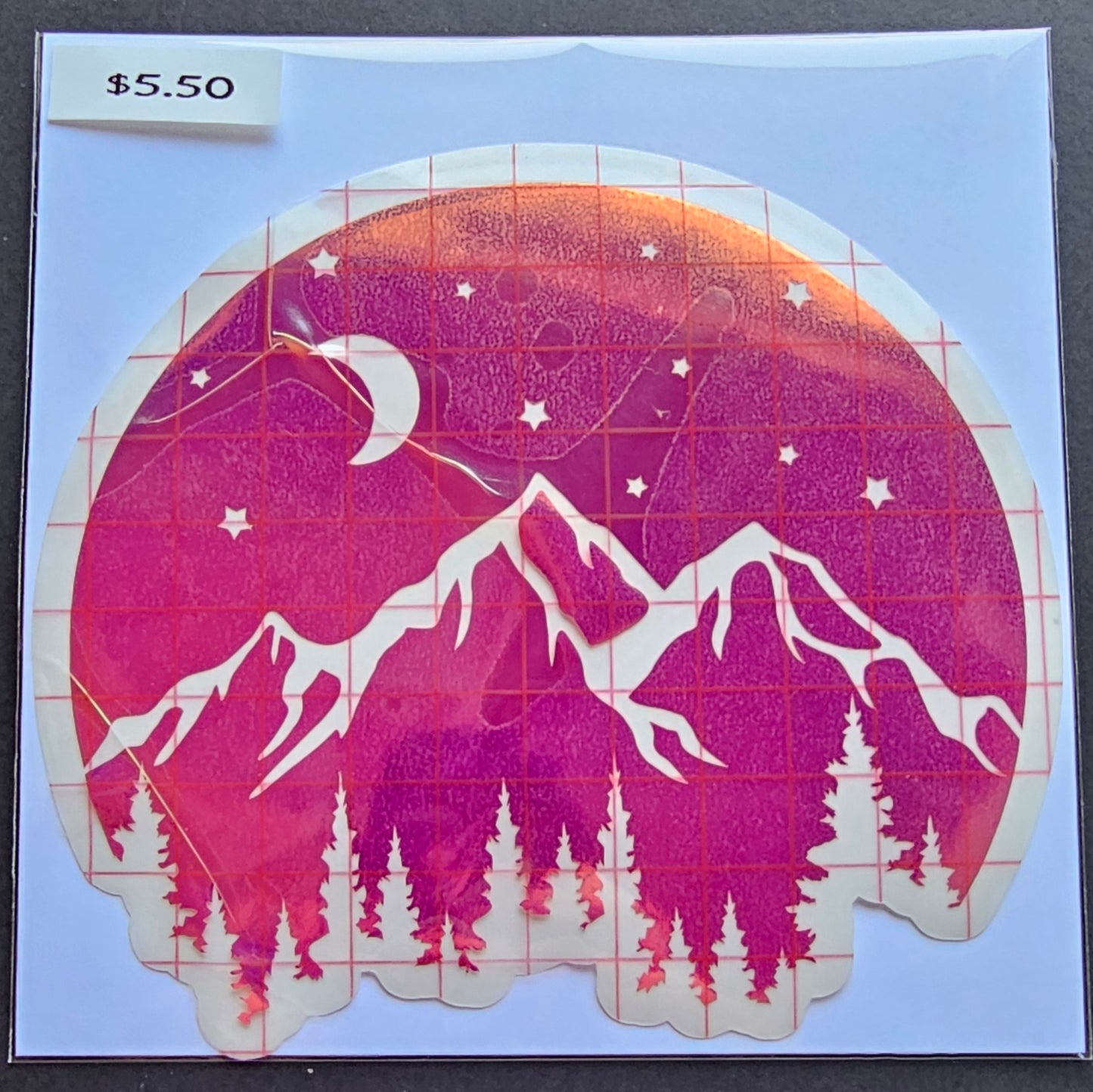 Round Mountain Scene Decal
