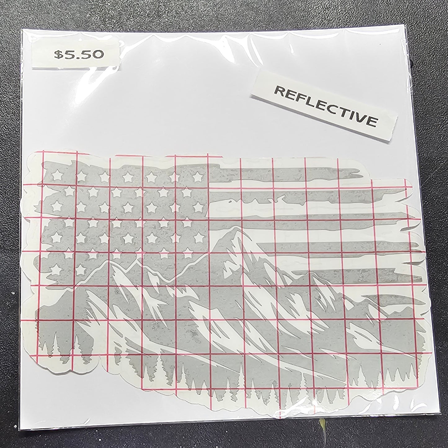 Distressed American Flag with Mountains Decal