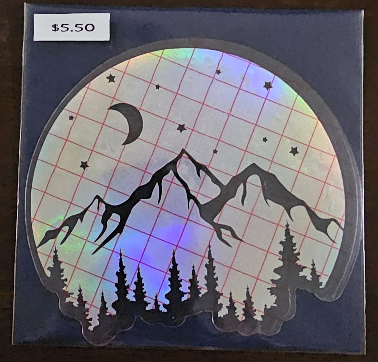 Round Mountain Scene Decal