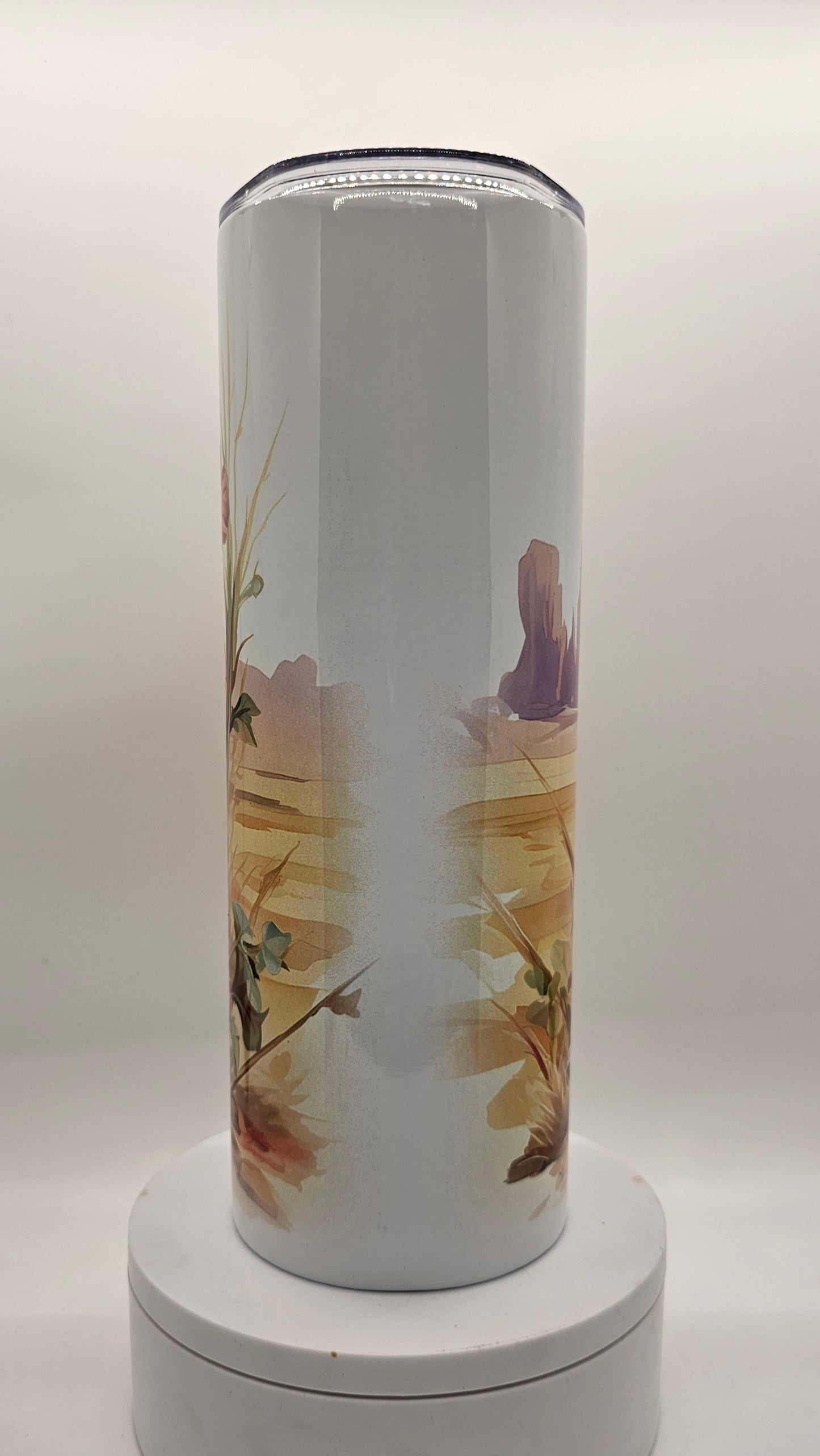 Pink Cowgirl Boots with Flowers Tumbler