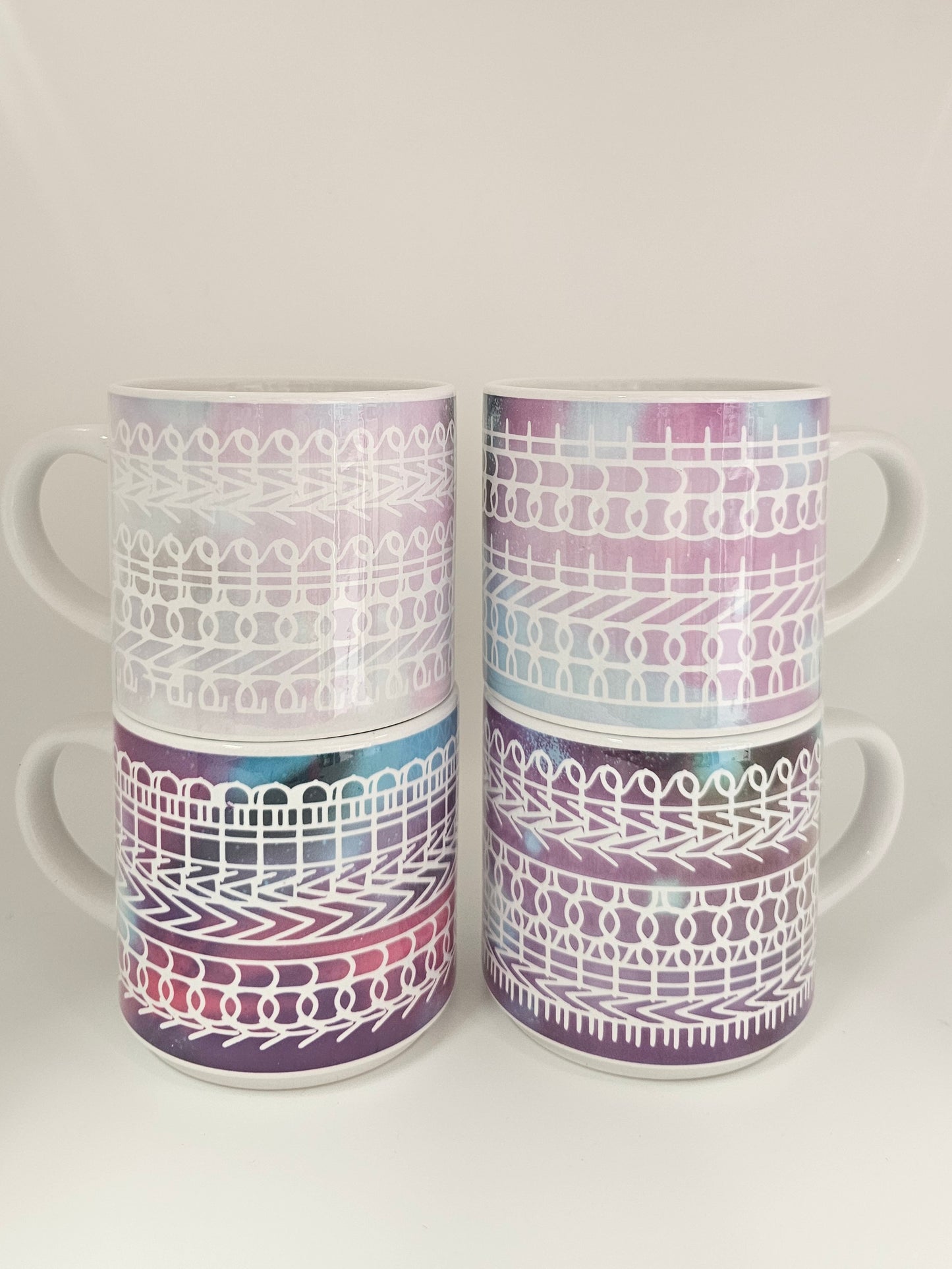 Hidden Message Stacking Coffee Cups (set of 4)
