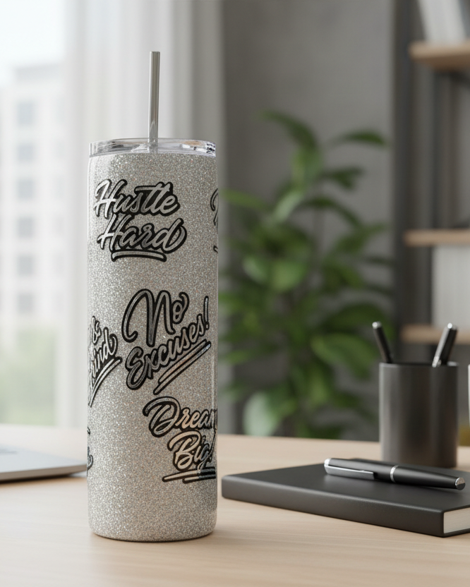 Positive 20-ounce Glitter Tumbler