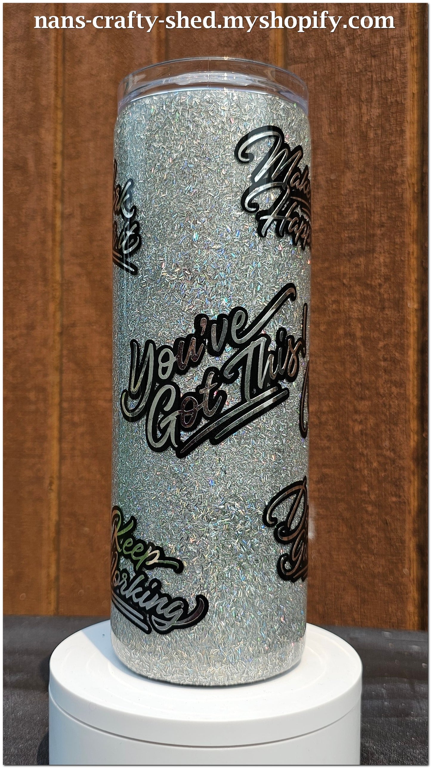 Positive 20-ounce Glitter Tumbler