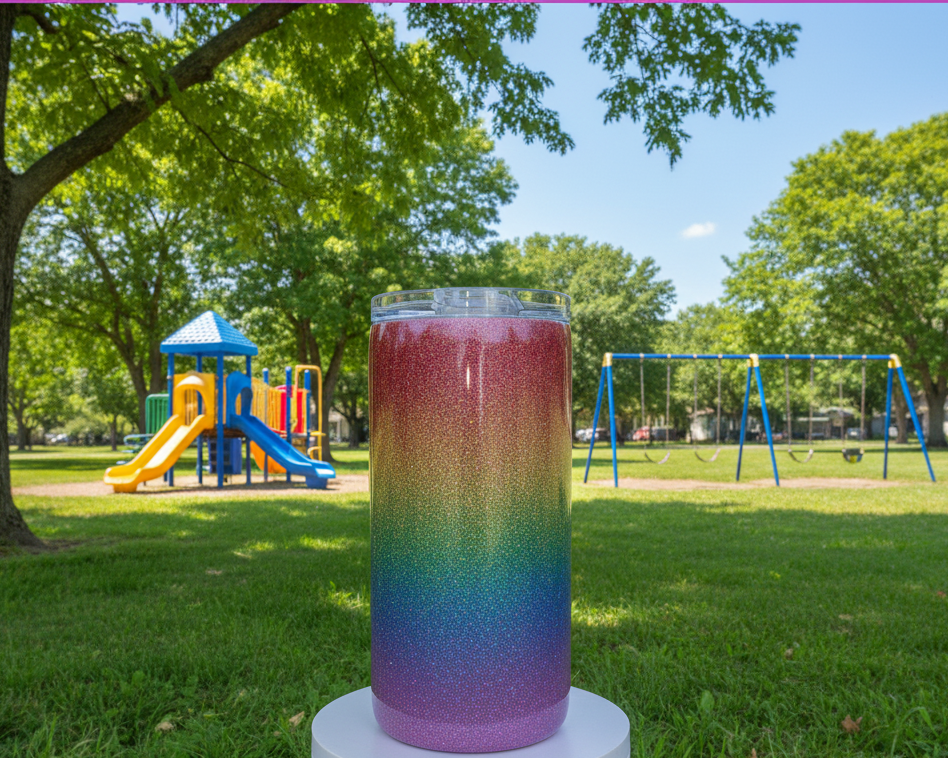 Holographic Rainbow 15-ounce Glitter Tumbler