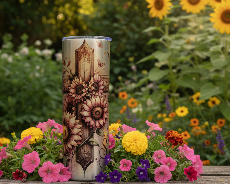 She is Strong, Floral and Cross