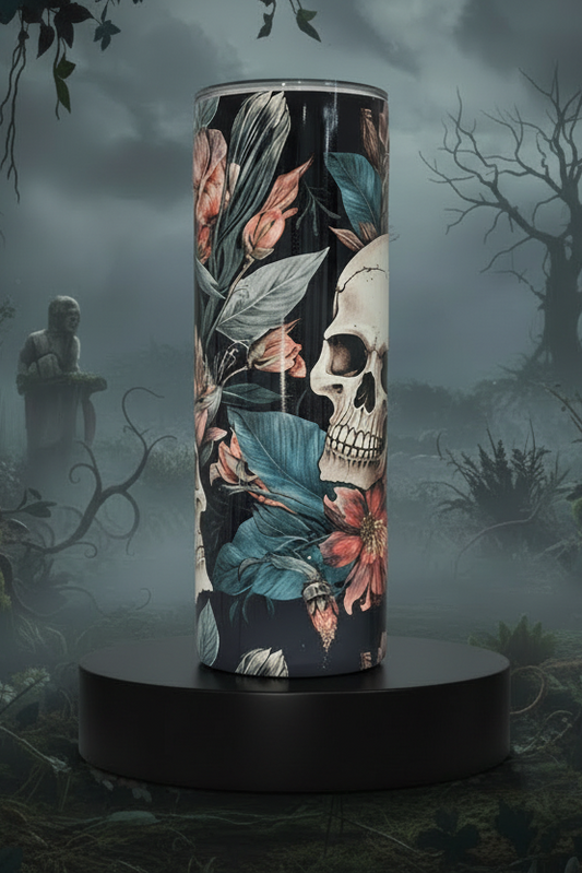 Skulls and Flowers 20-ounce Tumbler