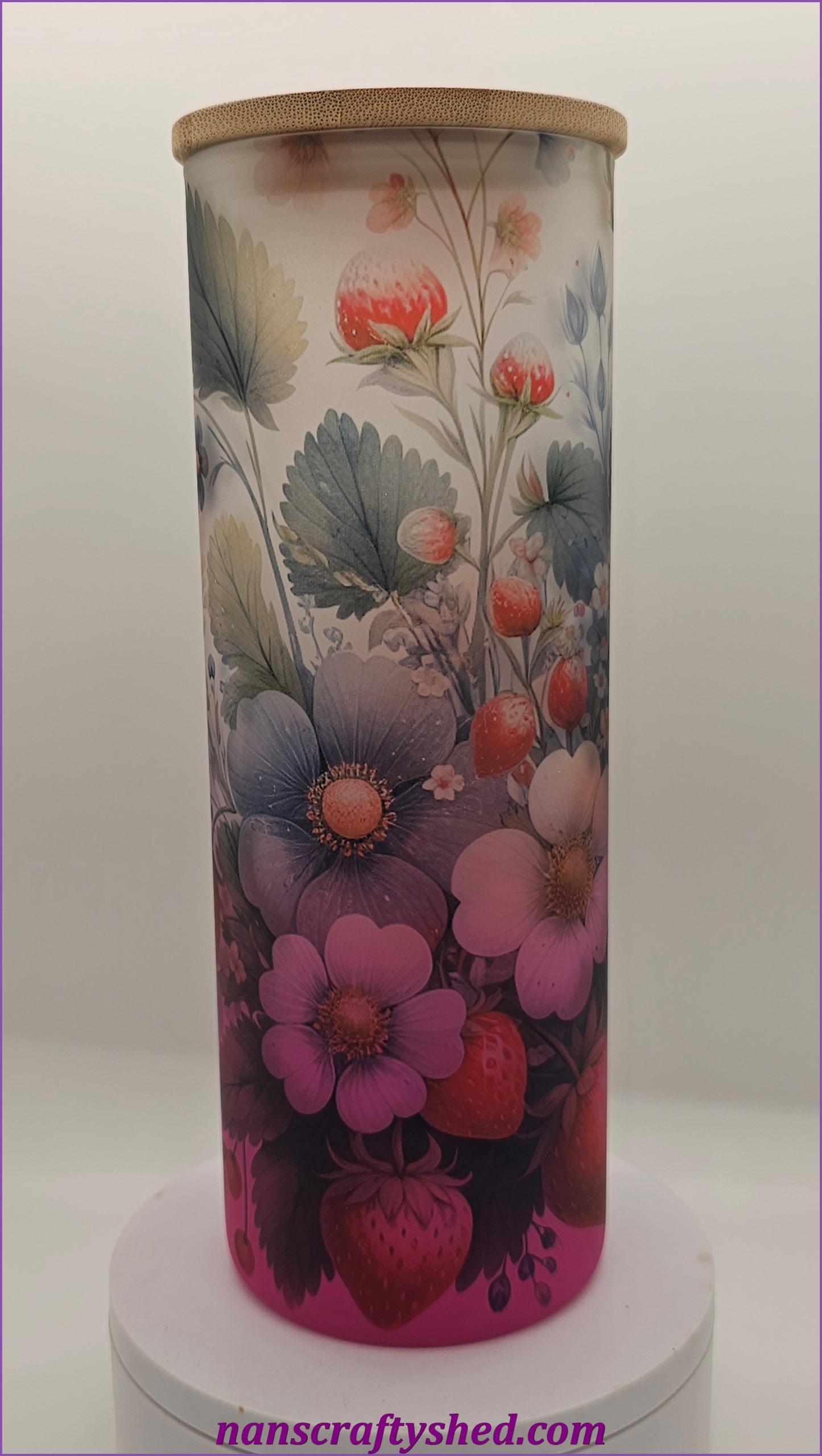 Strawberries Glass Tumbler