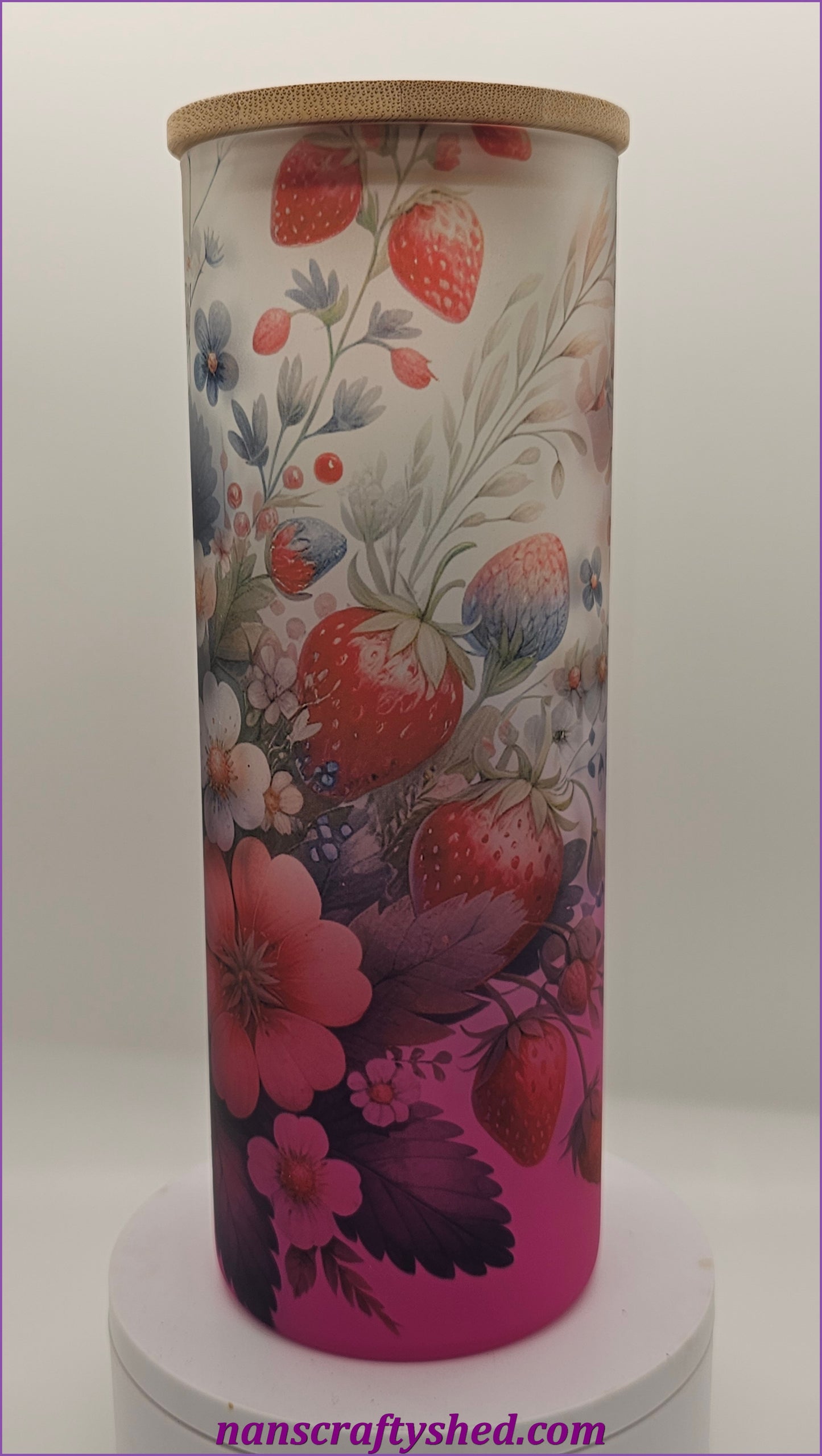Strawberries Glass Tumbler