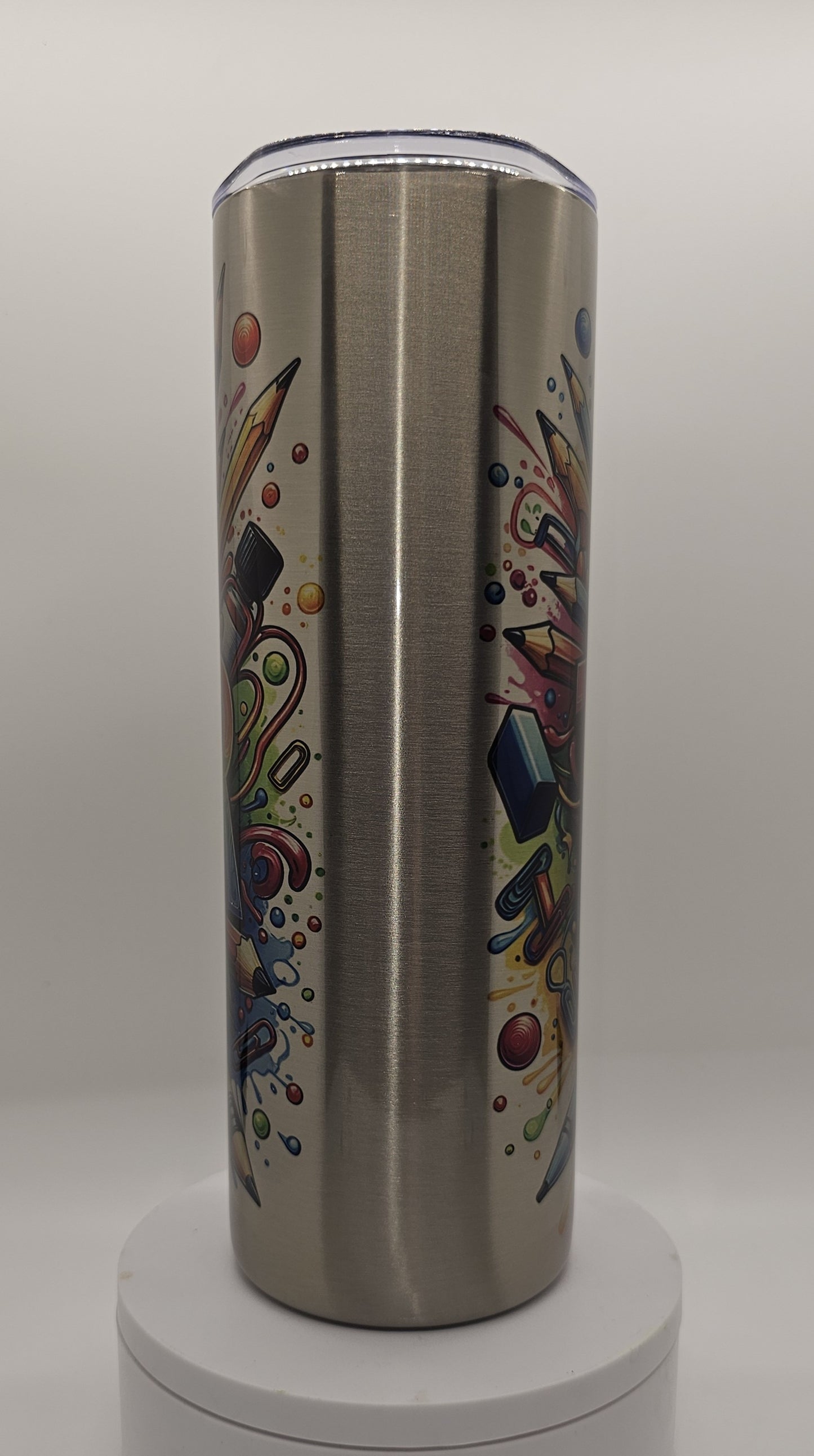 Teacher with Silver Background Tumbler