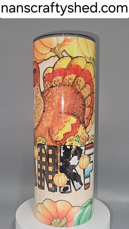 Thankful Turkey with Gnomes 20-ounce Tumbler