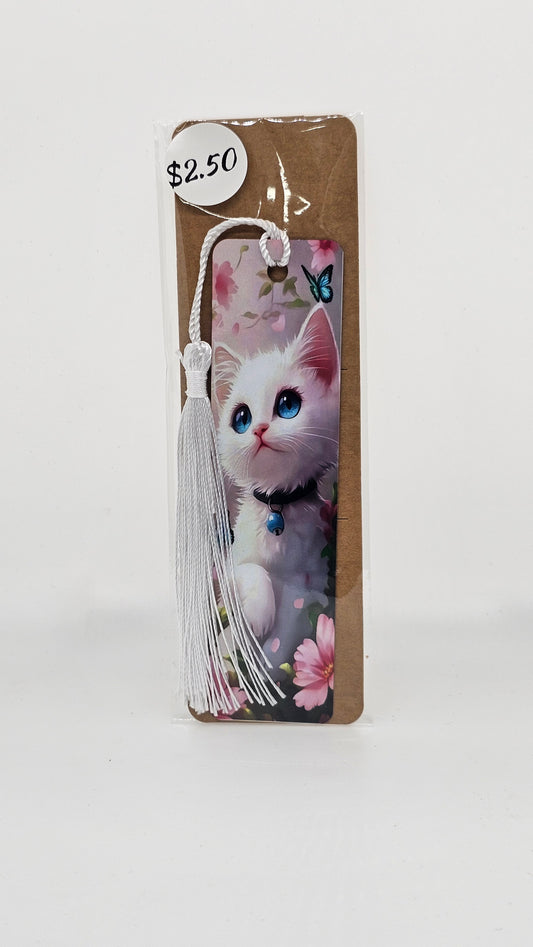 White Kitten Bookmark