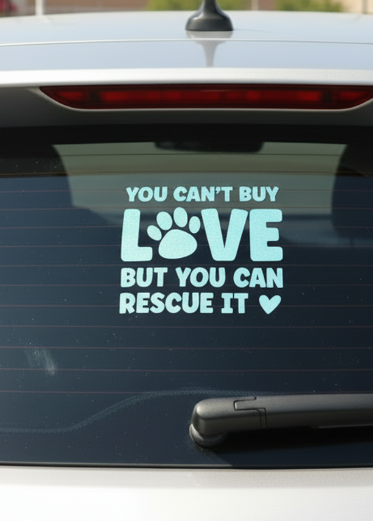 You Can't Buy Love But You Can Rescue It Decal