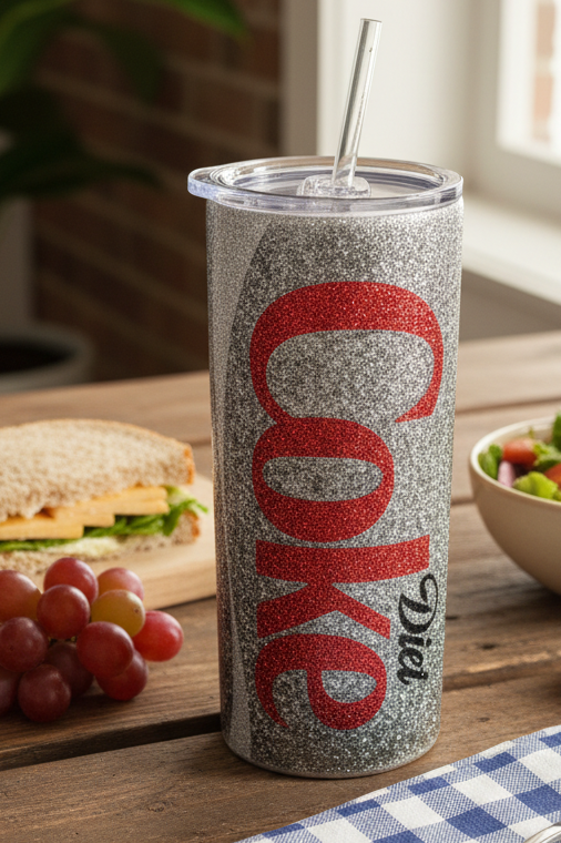 Silver Glitter Diet Coke