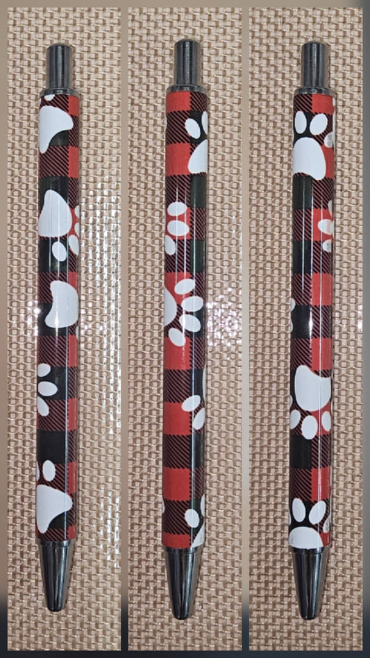 Black and Red Print with Pawprints