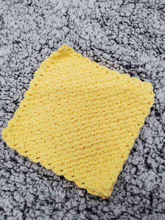 Yellow Handmade Crocheted dishcloth/washcloth