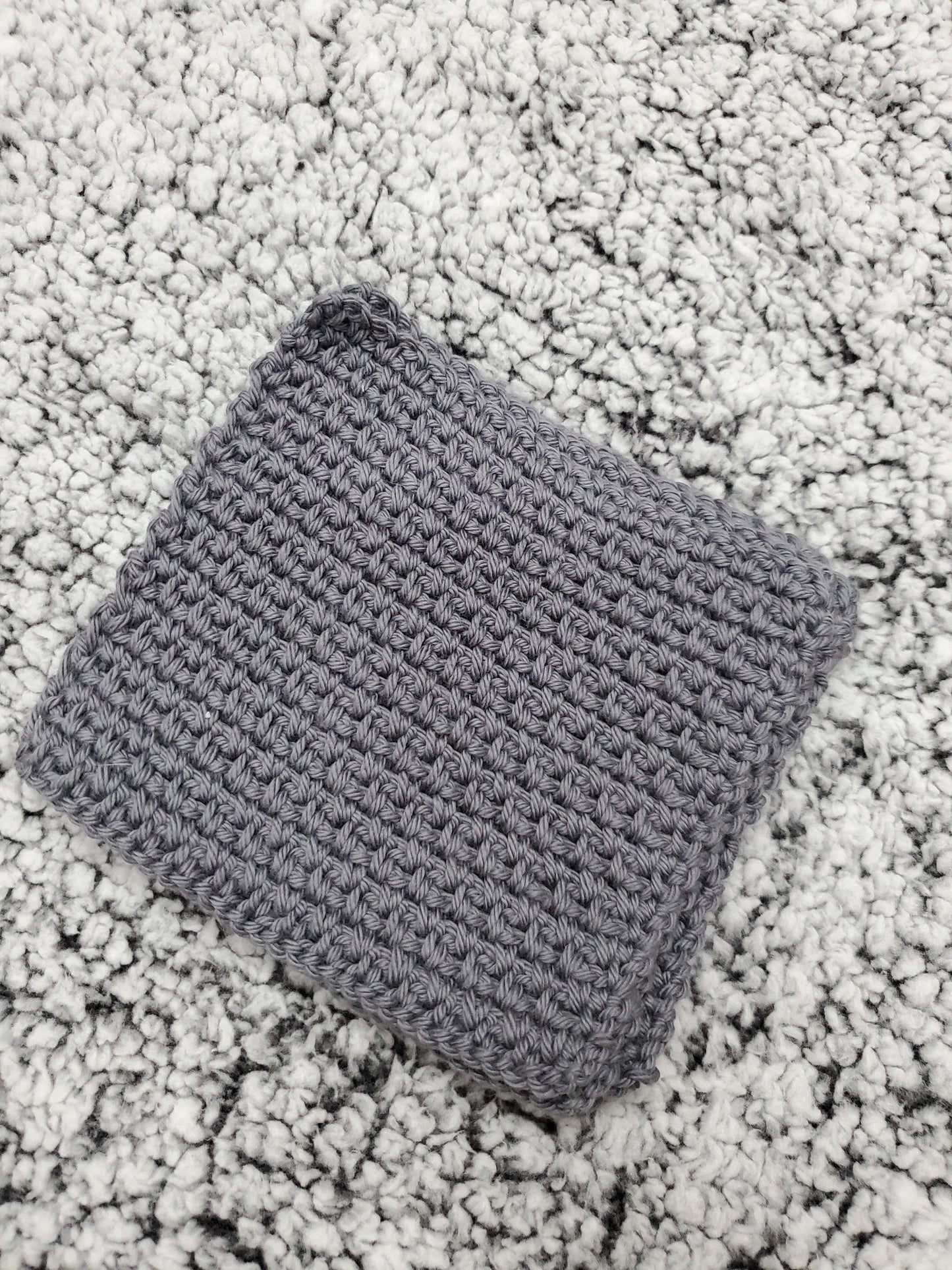 Grey Handmade Crocheted dishcloth/washcloth