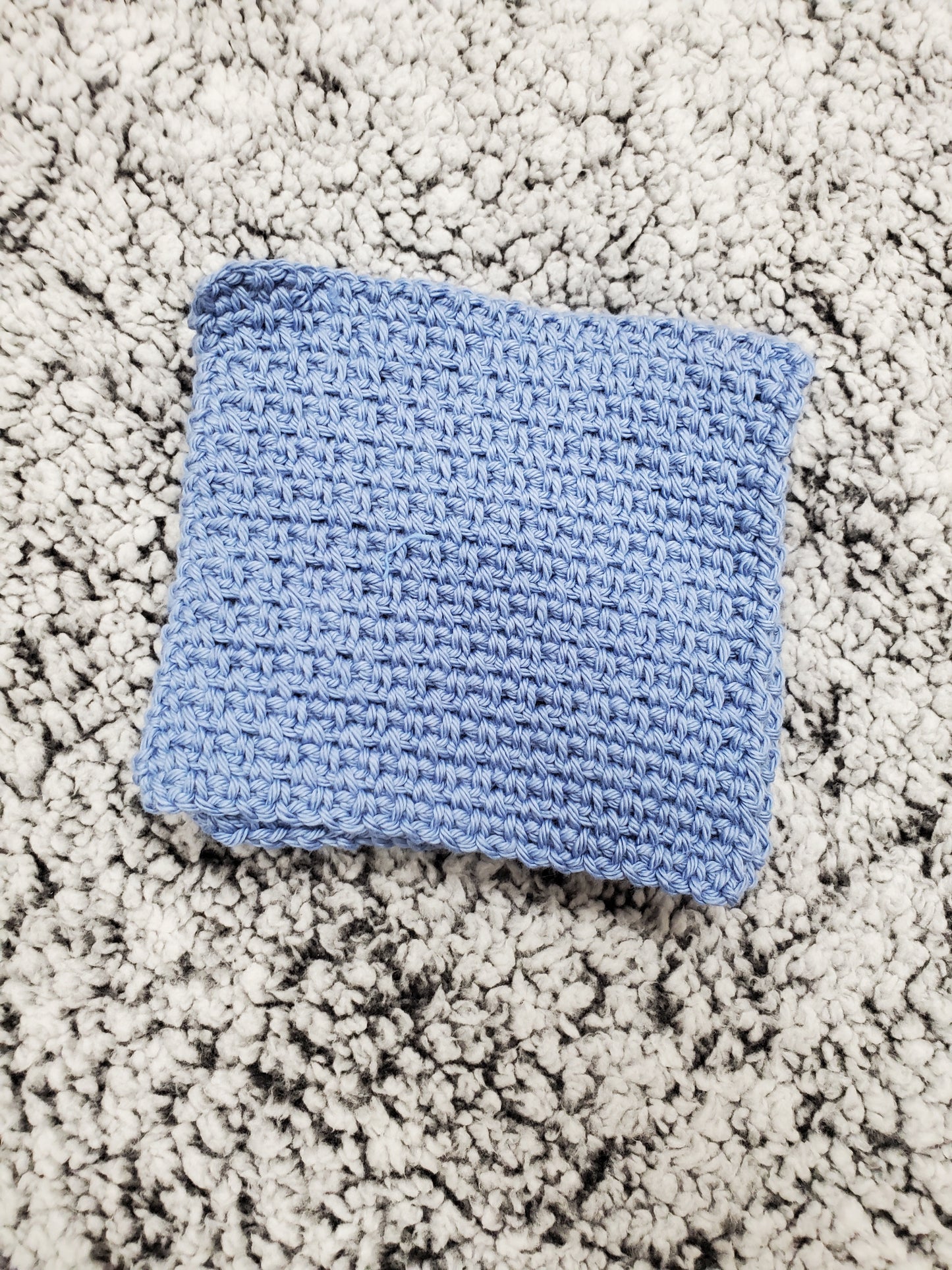 Medium Blue Handmade Crocheted dishcloth/washcloth