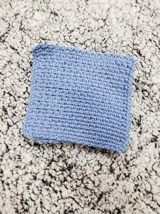 Medium Blue Handmade Crocheted dishcloth/washcloth