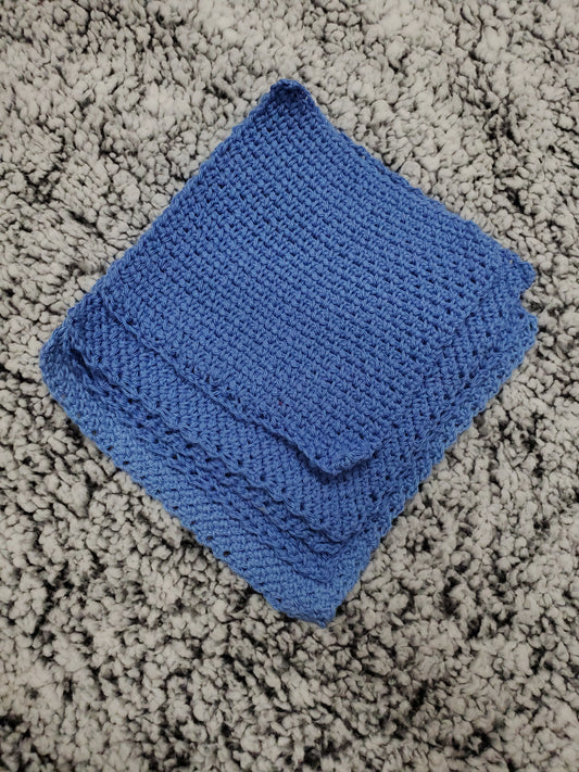 Small Blue Handmade Crocheted dishcloth/washcloth