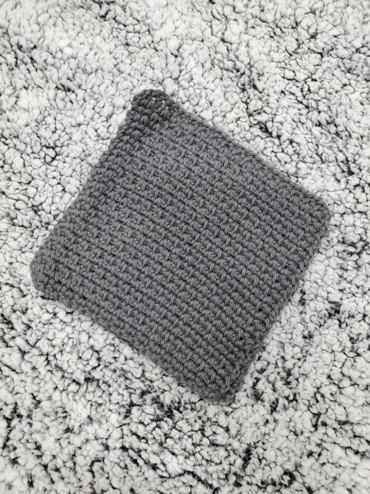 Dark Grey Handmade Crocheted dishcloth/washcloth