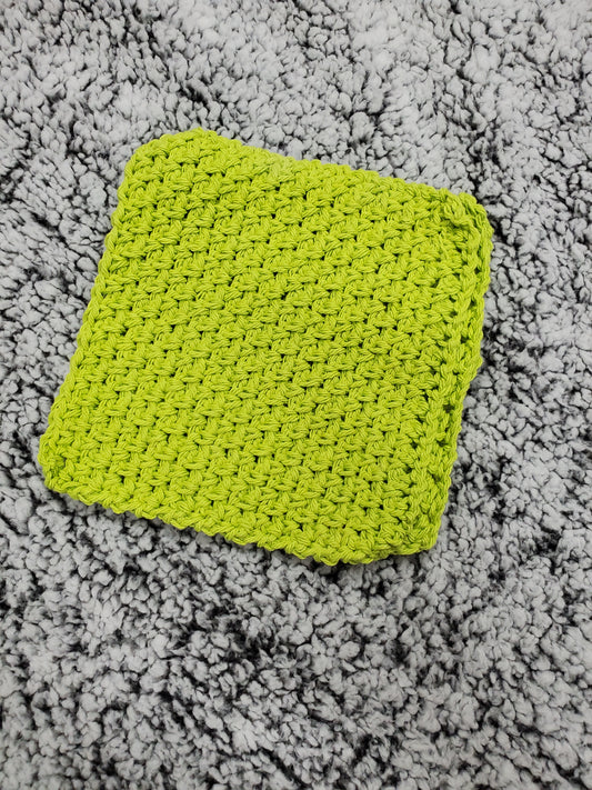 Lime Green Handmade Crocheted dishcloth/washcloth