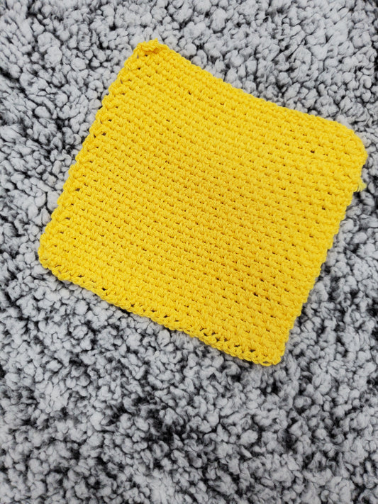 Bright Yellow Handmade Crocheted dishcloth/washcloth