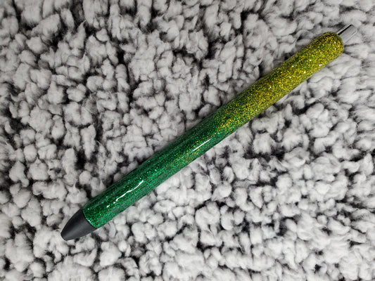 Green and Gold Glitter Pen - Refillable gel