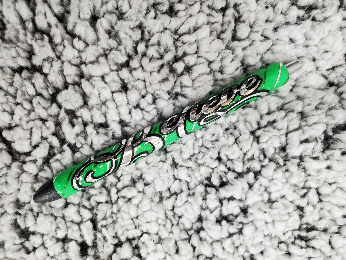 Green Believe Glitter Pen - Refillable gel