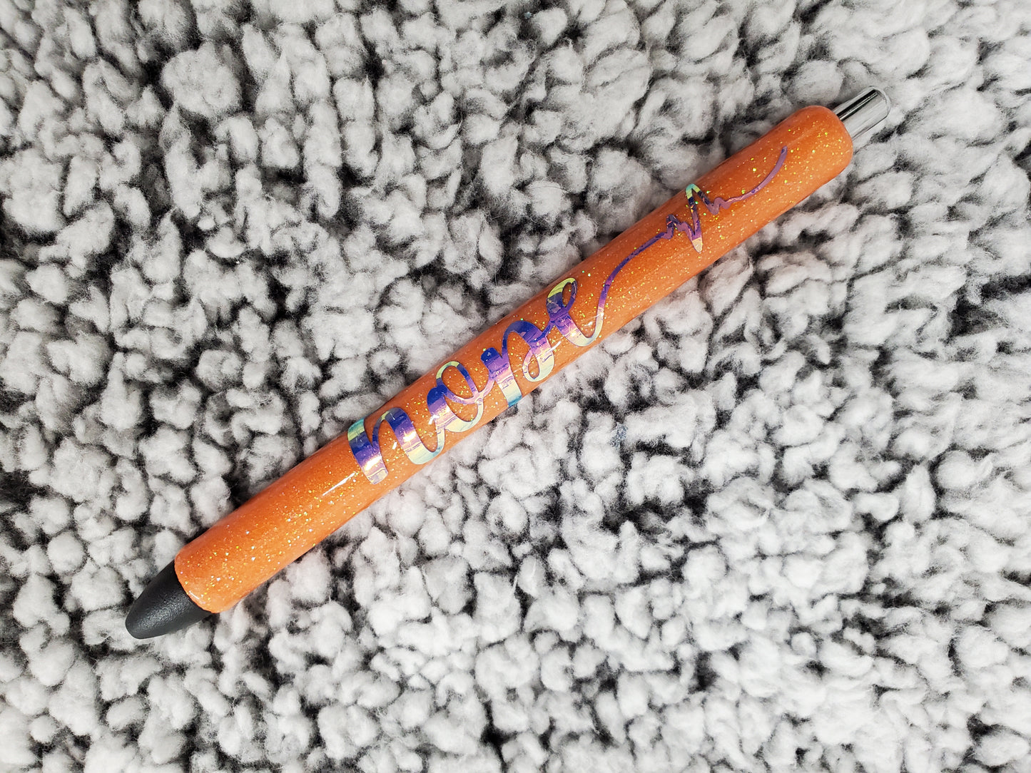 Orange "hope" Glitter Pen - Refillable gel